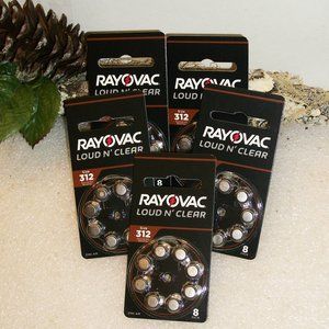 RAYOVAC Loud N' Clear #312 Hearing Aid Batteries 5 Packs 40 Total 1/25